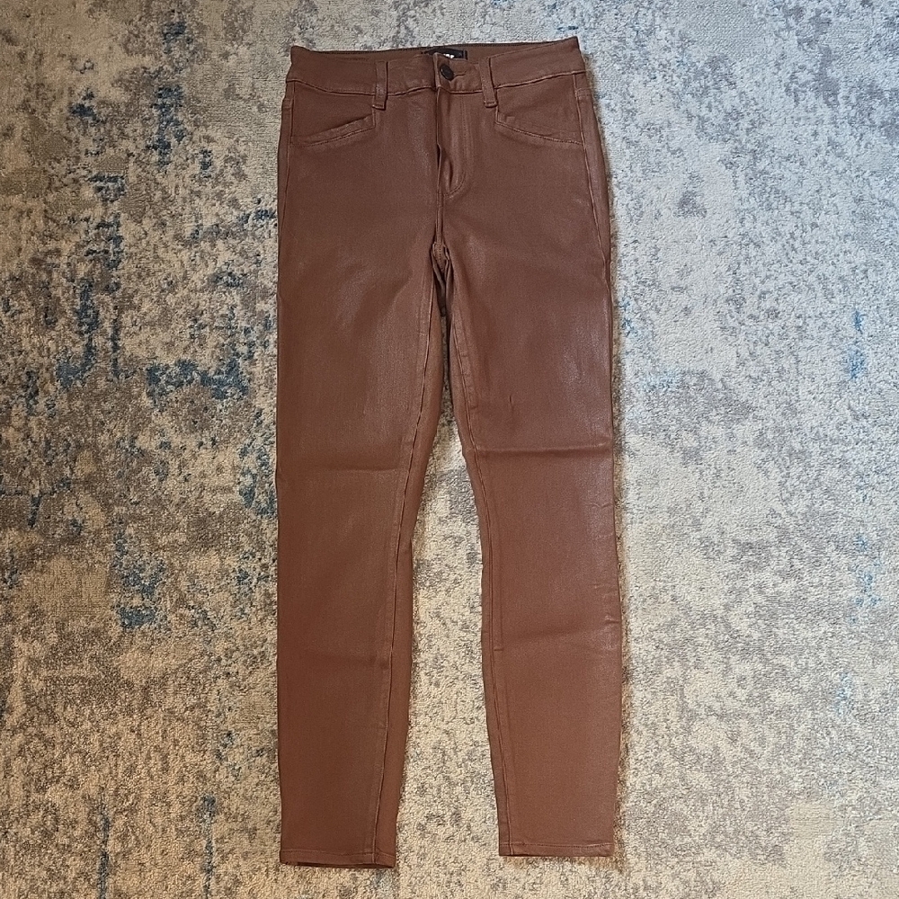NWOT PAIGE Size 25 Hoxton Burgundy Dust Luxe Coated High Waist Skinny‎ Jeans